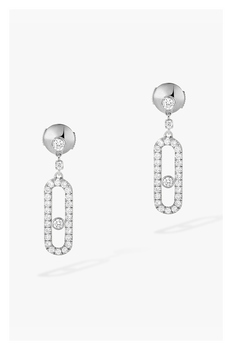 Move Uno Earrings in White Gold
