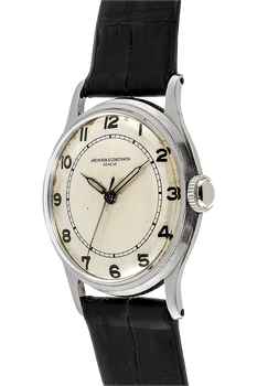Round Circa 1940s Stainless Steel Manual