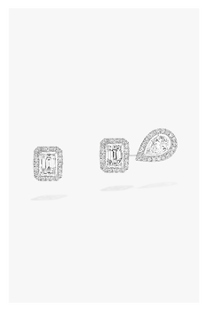 My Twin 1+2 Earrings in White Gold