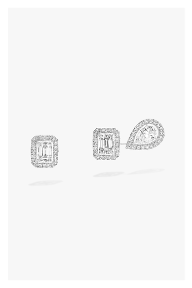 My Twin 1+2 Earrings in White Gold