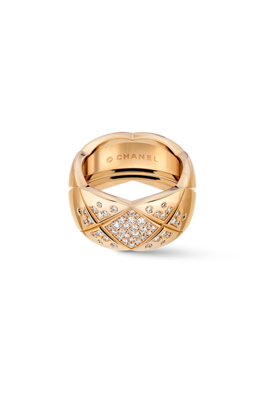 Chanel Coco Crush Large Model 18Cts Grey Gold Diamond Ring. Size 51