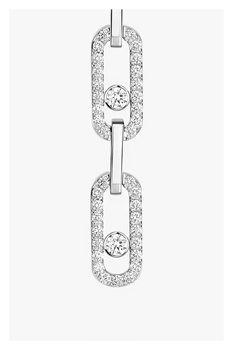 Move Link Earrings in White Gold