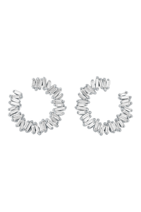 Classic Diamond Mini Sideways Hoops