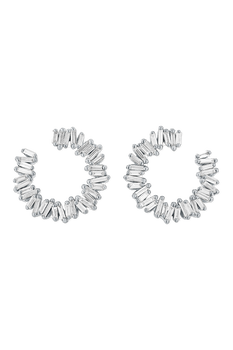 Classic Diamond Mini Sideways Hoops