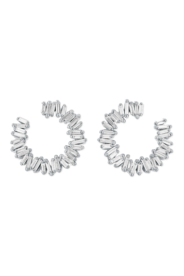 Classic Diamond Mini Sideways Hoops