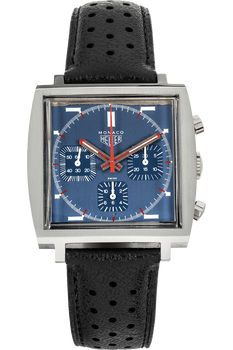 Heuer Monaco Chronograph Circa 1970's Stainless Steel Manual