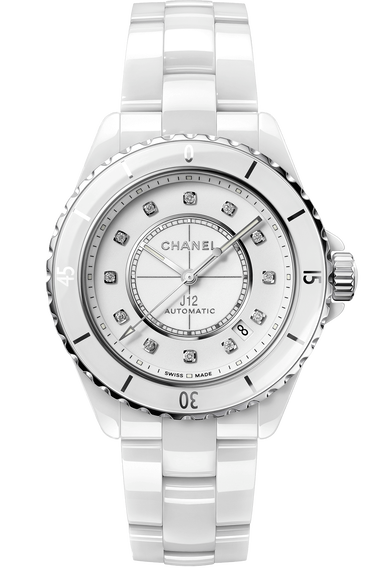 CHANEL, Accessories, Chanel J2 Diamond White Ceramic Watch H967