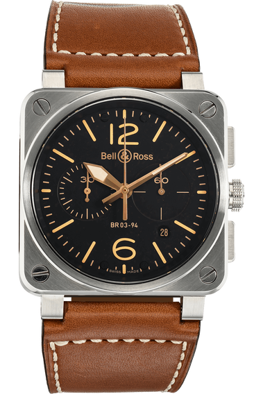 BR 03-94 Golden Heritage Chronograph Stainless Steel Automatic