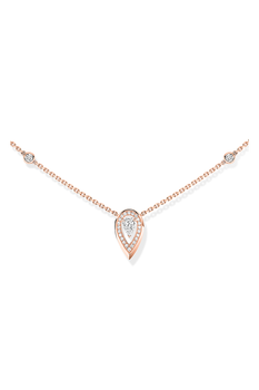 Fiery Pendant 0.10CT in Pink Gold