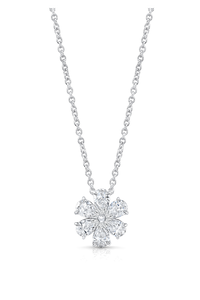Flower Pendant in White Gold