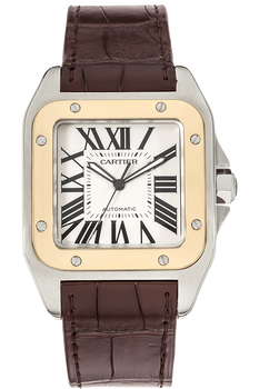 Santos 100 Yellow Gold and Stainless Steel Automatic