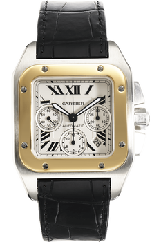 Santos 100 Chronograph Yellow Gold and Stainless Steel Automatic
