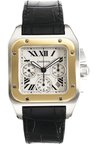 Santos 100 Chronograph Yellow Gold and Stainless Steel Automatic