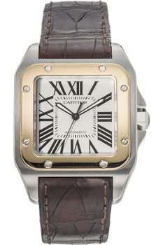 Santos 100 Yellow Gold and Stainless Steel Automatic