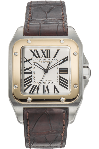 Santos 100 Yellow Gold and Stainless Steel Automatic