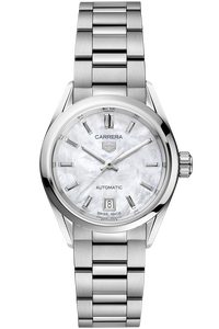 Carrera Calibre 9 Automatic Mother of Pearl Steel Watch