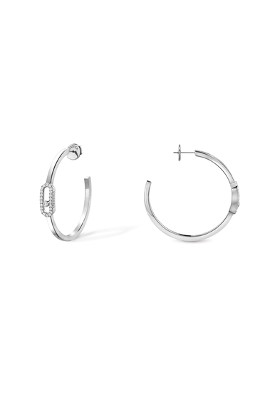 Move Uno PM Hoops in White Gold
