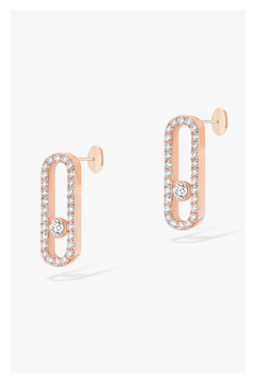 Move Uno Pav&eacute; Studs in Pink Gold