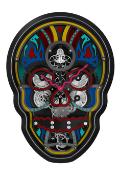 Vanitas Rainbow Calavera Clock