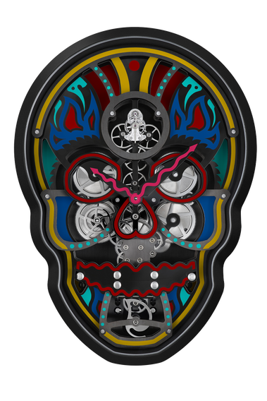 Vanitas Rainbow Calavera Clock