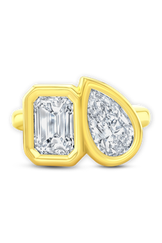 Toi &amp; Moi Bezel Ring in Yellow Gold