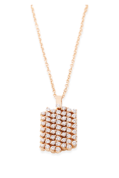 Brevetto 7-row Multi Size Pendant in Pink Gold