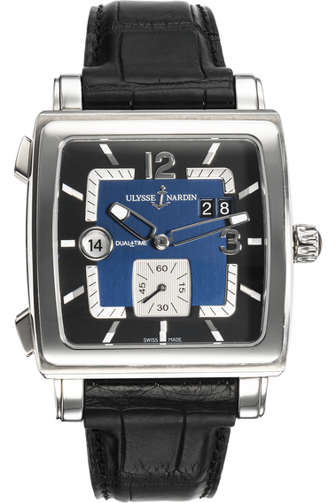 Quadrato Dual Time Stainless Steel Automatic