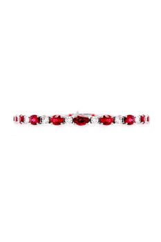 Oval Ruby and Diamond Bracelet