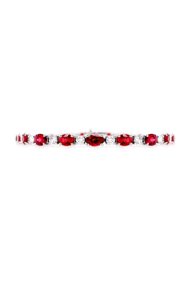 Oval Ruby and Diamond Bracelet
