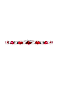 Oval Ruby and Diamond Bracelet
