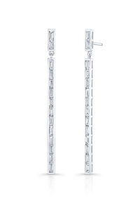 Line Earrings in White Gold