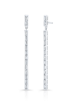 Line Earrings in White Gold