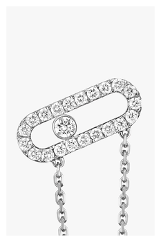 Move Uno Chain and Stud Earrings in White Gold