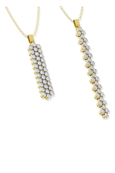 Brevetto 3-row Multi Size Pendant in Yellow Gold