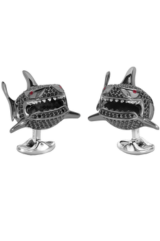 Black Spinel Shark Cufflinks