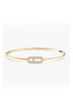 Move Uno Flex Pav&eacute; Bangle in Yellow Gold Size L