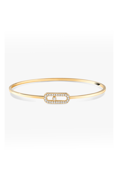 Move Uno Flex Pav&eacute; Bangle in Yellow Gold Size L