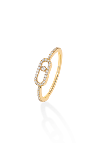 Yellow gold diamond pavé ring Move Uno