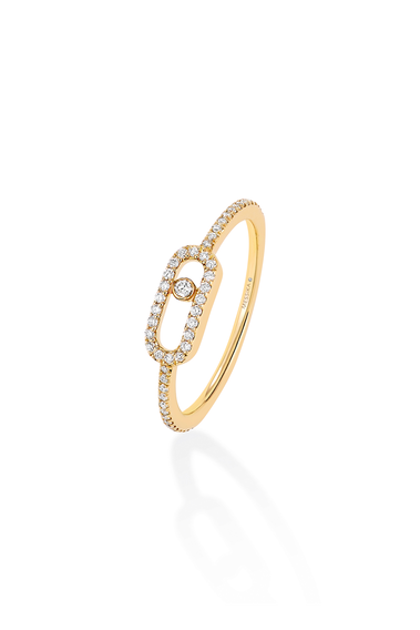 Move Uno Pav&eacute; Ring in Yellow Gold Size 54
