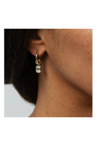 Zahra Emerald Cut Hoop Earrings