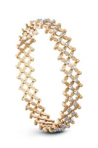 Serafino Alternato 7-row Ring Bracelet in Pink and White Gold