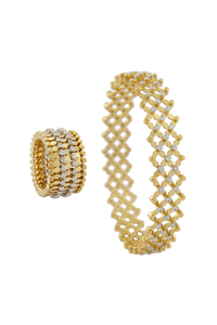Serafino 7-row Ring Bracelet in Yellow and White Gold