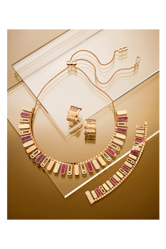 Bucherer Exclusive Move Iconica Lepidolite Earrings in Pink Gold