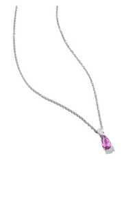 Pear Shape Pink Sapphire Pendant Necklace