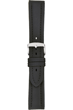 20 mm Black Kevlar Grain Leather Strap