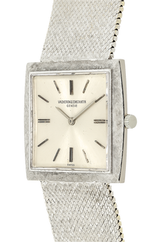 Rectangle Circa 1960s White Gold Manual