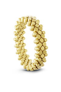 Brevetto 5-row Multi Size Ring in Yellow Gold