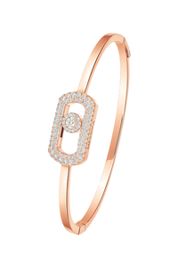 So Move Pavé Bangle in Pink Gold Size M