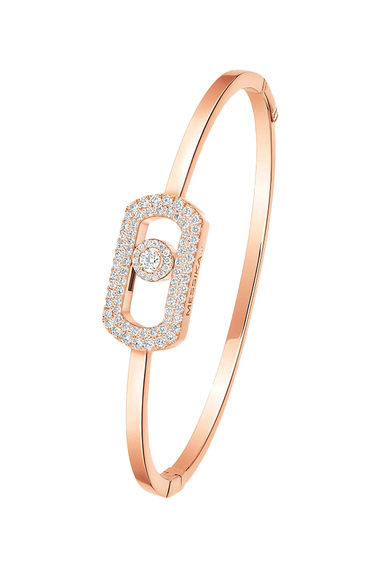 So Move Pav&eacute; Bangle in Pink Gold Size M