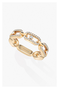 Move Link Multi Pavé Ring in Yellow Gold Size 54